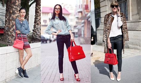 Idee di outfit con borsa rossa 